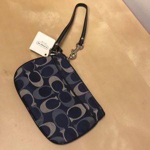 Coach Wristlet- Navy NWT